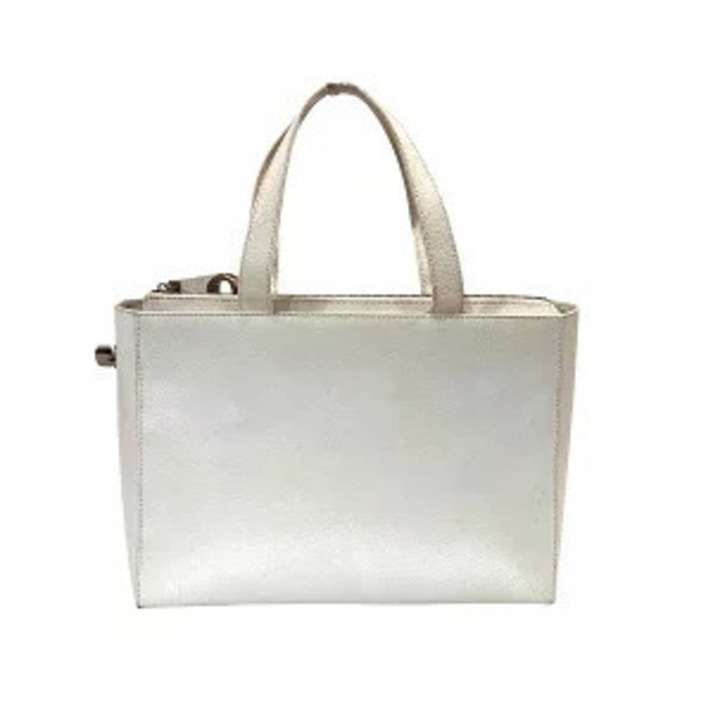 Celine white leather tote bag dual top carry handles